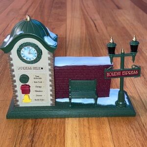New Bright 2001 Holiday Express Train Tower Station Clock Tower Tested & Works